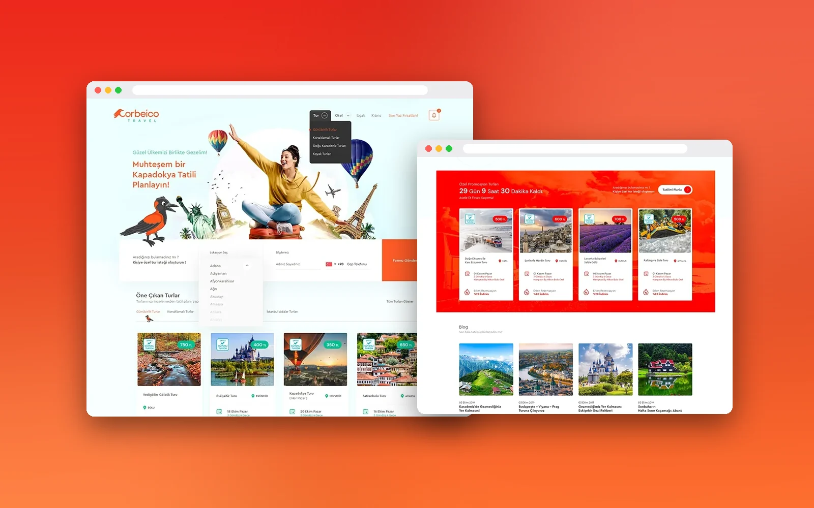 Corbieco Travel web tasarımı