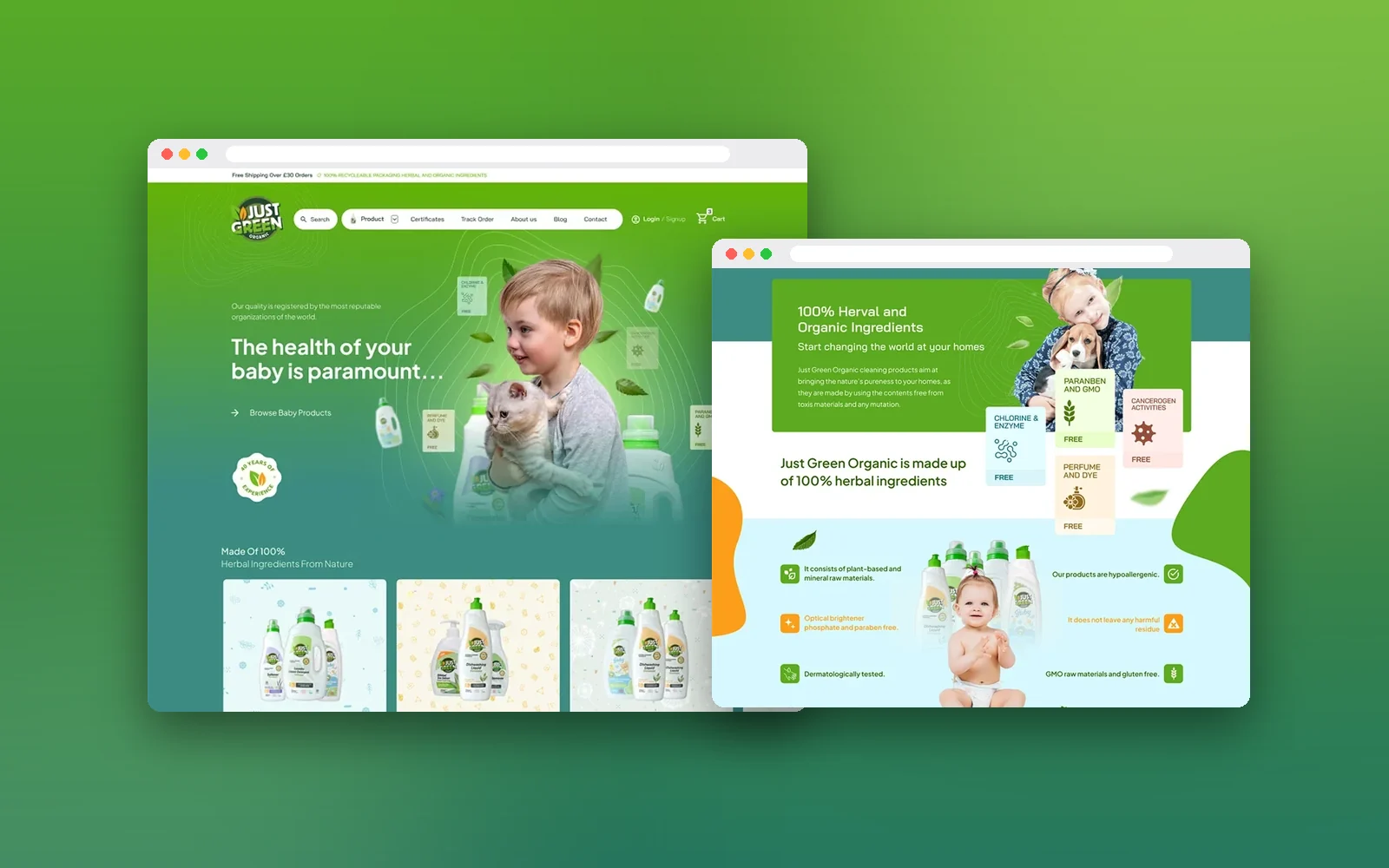 Just Green Organic web tasarımı